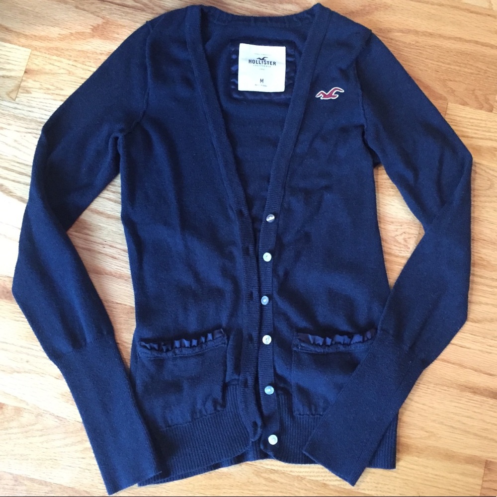 Hollister Navy Cardigan Sweater